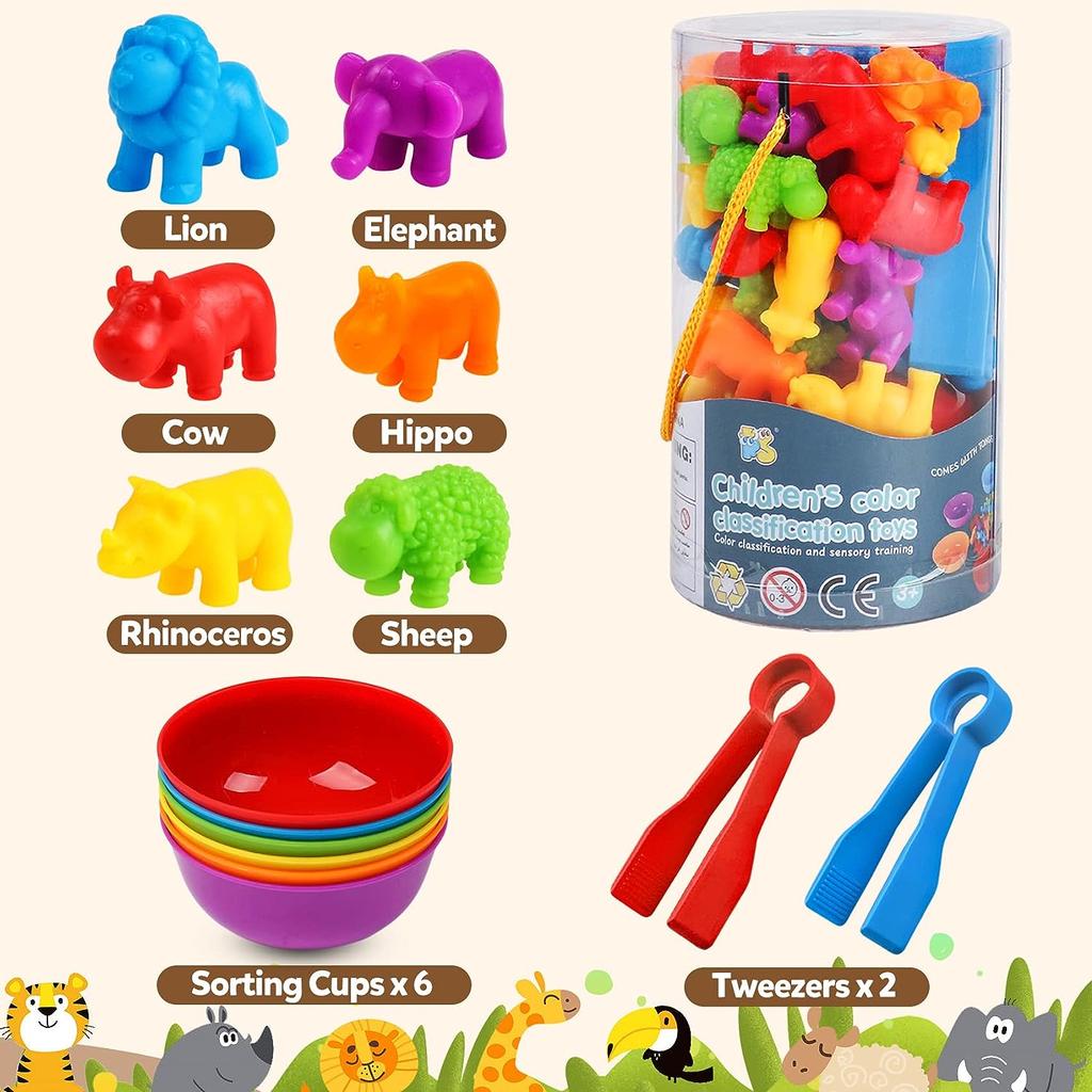 Counting Animal Matching Games Color Sorting Toys Preschool Learning Educational Sensory Training Montessori Toy For Kids
