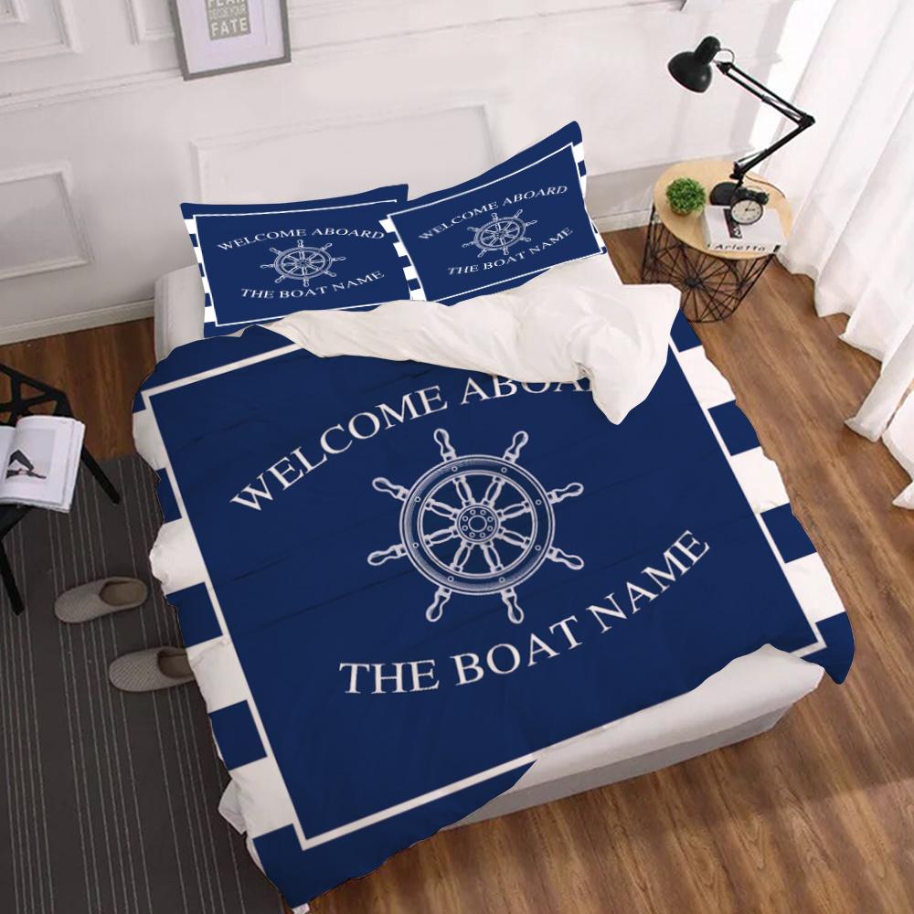 Comforter Tex Nautical S With Custom Name Euro Bedding Blue Anchor Twin Queen King Size Beddings