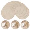 4pcs Round Placemats and Coasters Braided Woven Place Mats Washable Heat Resistant Table Mats and Coasters for Dining Table