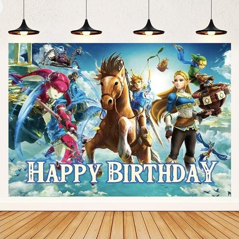 211. The Legend of Zelda Happy Birthday Backdrop 3x5ft Anime Video Game Theme Banner