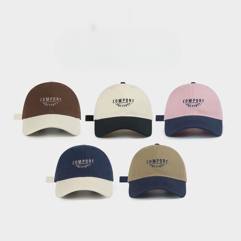 Hood Color Block Baseball Hat Women American Soft Top Sun Shading Face Small Duckball Cap Summer Sun Protection Sun Hat Men