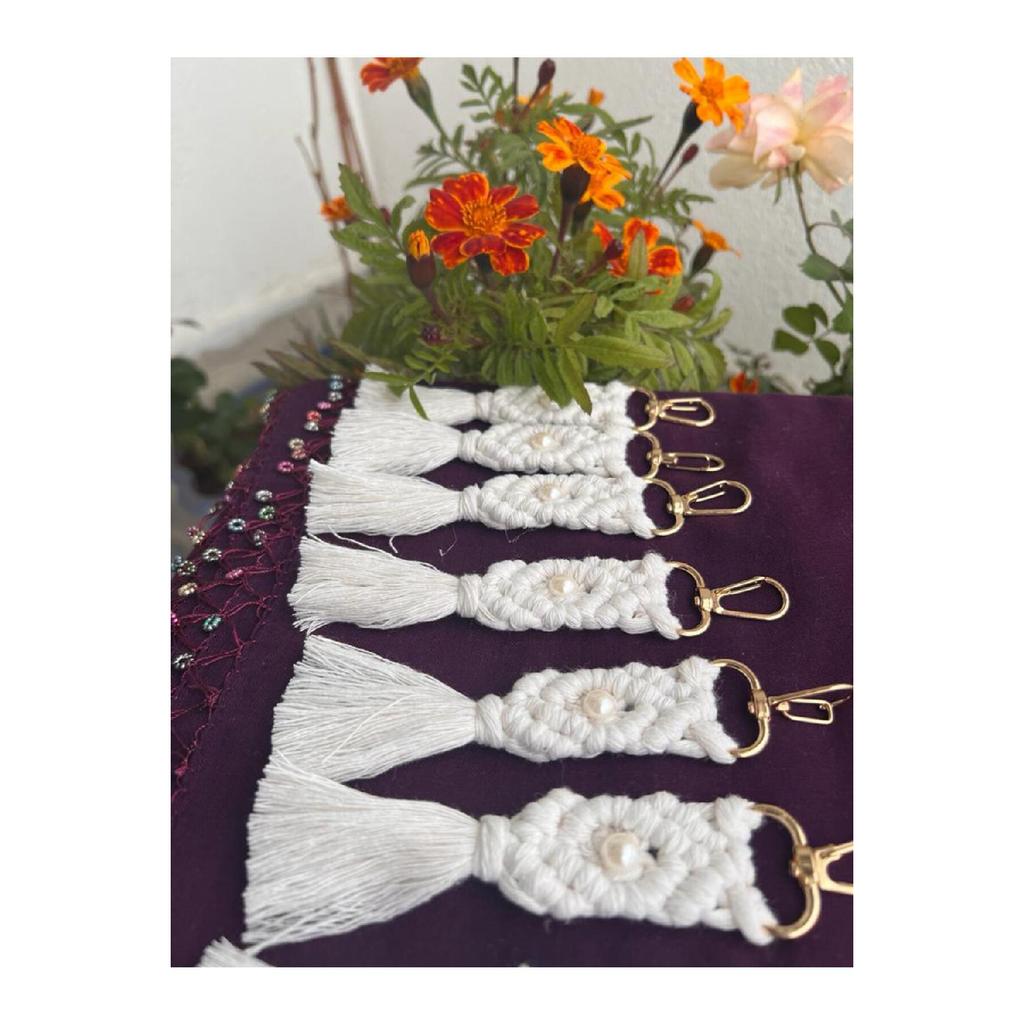25 штук, украшенный жемчугом, брелок для ключей в стиле макраме, подарок, свадьба, помолвка, хна, сунет и т. д.