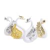 2Pcs Romantic Crown Swan Cake Topper Cake Dessert Baking Decor Ornament Supplies