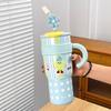Стакан Big Gulp 2024 Большой вместимости Стакан для льда Можно носить Новый стиль Соломинка Изолированный стакан Высоко выглядящий Стакан для воды