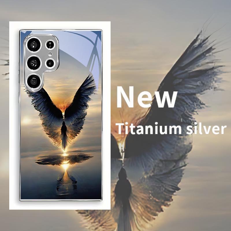 Крылья на тихой воде Посеребренный чехол для телефона Samsung S24 S21 S20 Ultra S22 FE S23 Plus S25 S26 Note 10 20