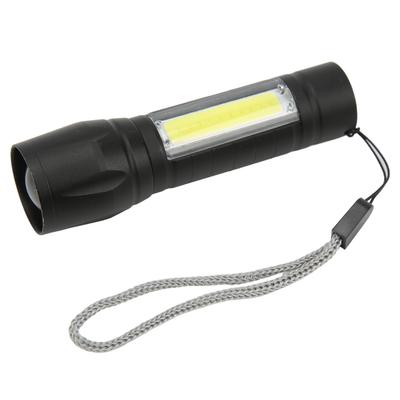 Перезаряжаемый USB-фонарь из алюминиевого сплава со шнурком, цветовая температура 6000K, COB, зум-фонарик