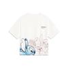 Li Ning X Disney Collaboration Stitch Cartoon Print Loose Short Sleeve T-Shirt Women Tops Off-White AHST498-1
