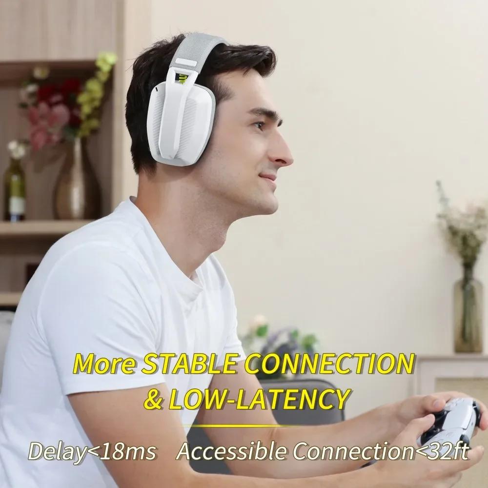 BINNUNE BW06 Беспроводная игровая гарнитура 2,4 ГГц Bluetooth с микрофоном для PS5 PS4 PC Mac Playstation Беспроводная игровая гарнитура с микрофоном