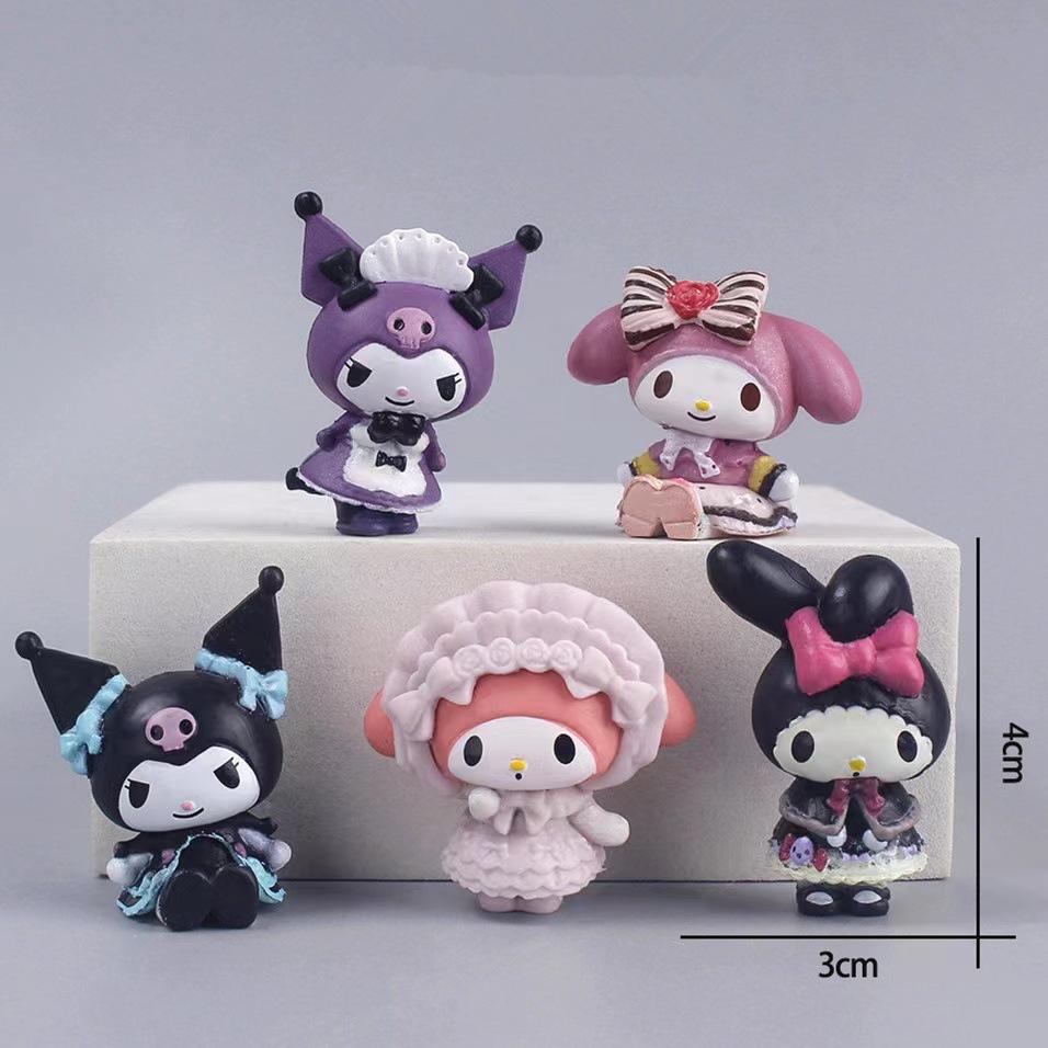 Милый мультяшный персонаж Sanrio My Melody Kuromi Hello Kitty Серия десертов Заметки Настольные украшения Кукольные фигурки Праздничные подарки