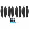 Lightweight Wing Blade Propellers, Drone Spare Accessories for Mavic Mini, 12 Screws, 8 Blades, Black with Silver Edges for Aircraft Use
