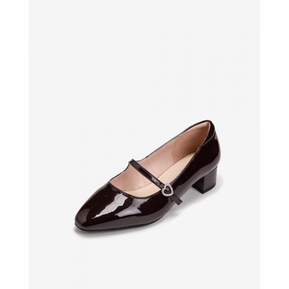 ESquire Women S SheepSkin Enamel Mary Jane pumpS Burgundy