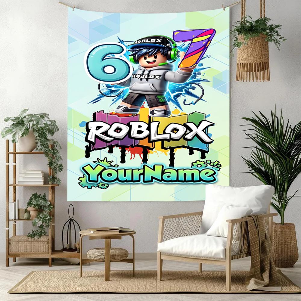Roblox Custom Your Name Wall Decor Tapestry Art For Pet Memorial Birthdaywedding Party Backdrop Family Gift