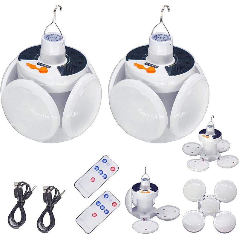 Светодиодные фонари Портативные солнечные USB аккумуляторные уличные складные лампы Водонепроницаемые светодиодные лампы Поиск Кемпинг Садовые фонари Факел Аварийная лампа