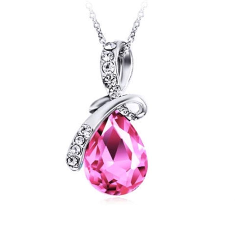 Модное женское ожерелье с кристаллами на свадьбу, 1 шт., ожерелье с подвеской в виде слезы ангела, ювелирные изделия, стразы ручной работы