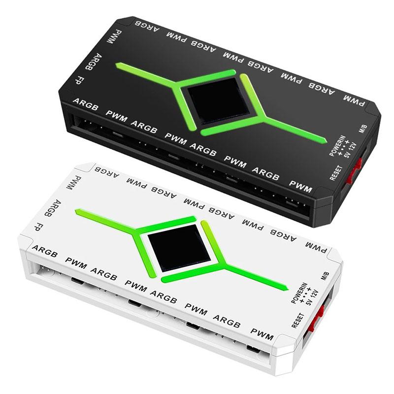 1 К 9 3 в 1 5V 3-контактный ARGB контроллер Хаб для вентиляторов охлаждения PWM Хаб для вентиляторов PWM ARGB Хаб для 5V адресуемых ARGB вентиляторов для компьютерного корпуса ПК