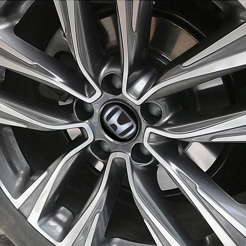 4pcs 56mm Car Wheel Center Hub Cap Stickers Styling For Honda Civic Jazz Accord Pilot Passport Stepwgn CRV BRV HRV Accessories CDSMW1