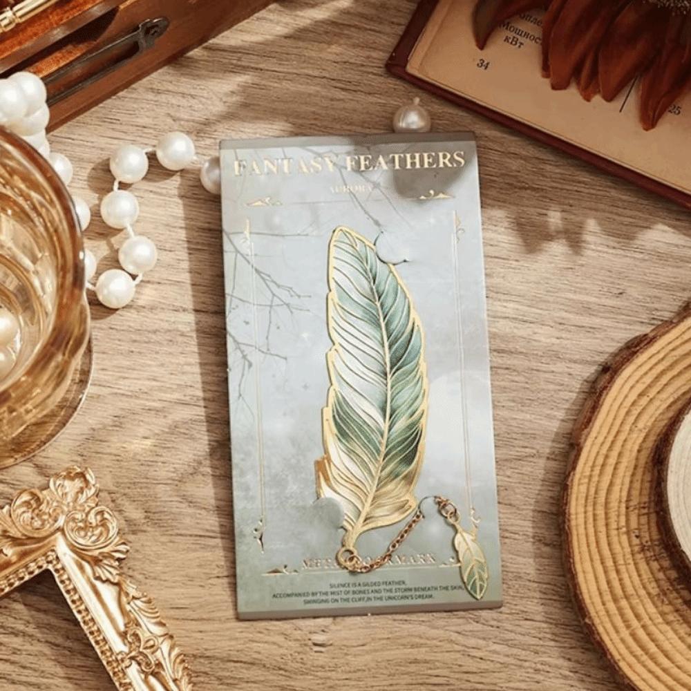 4Pcs Chinese Style Metal Feather Bookmark Vintage Decorative Bookmark  Office Reading