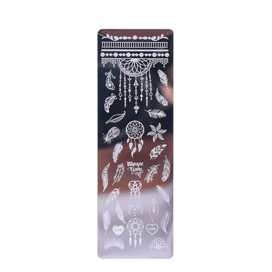 Nail Art Stamping Plate Clear Engraved Leaf Flower Printing Stainless Steel DIY Manicure Template Nail Tool for Beauty