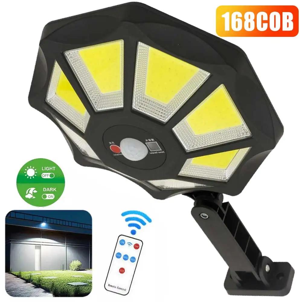168LED/COB Solar Light with Motion Sensor Outdoor Street Lights 8 Light Powered Outdoor Light Motion Sensor for Yard Street Lamp
