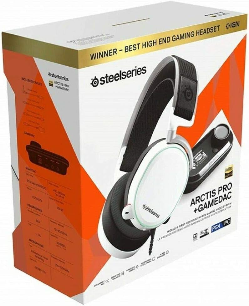 SteelSeries Игровые Высокого Типа Закрытые USB ЦАП Проводные Аудио Arctis Pro Game DAC 61453 Гарнитура, Разрешение, + (Цифро-аналоговое преобразование), Система, + [Б/У]