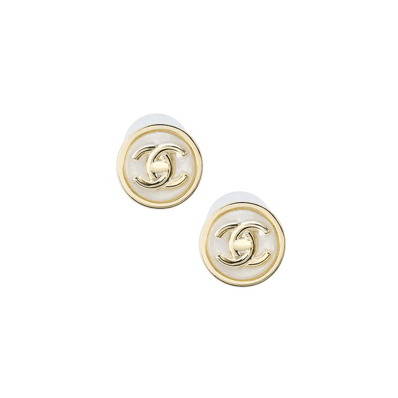 Chanel Модные и Изысканные Трендовые Позолоченные Серьги-гвоздики Женские Золотые