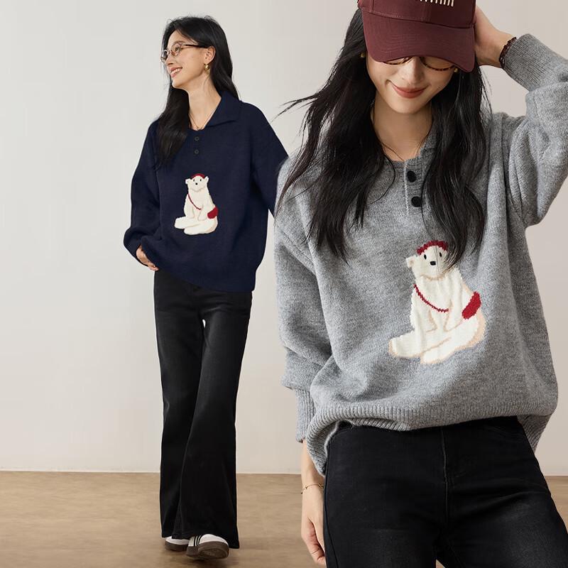 VICTORIA&VERA Женский рюкзак Свитер поло вязаный с медведем