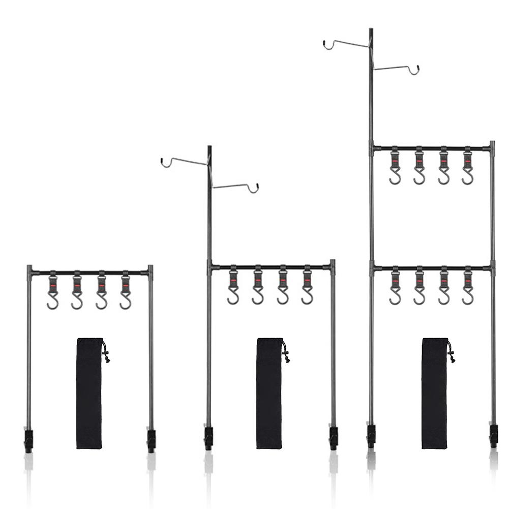 Camping Table Storage Rack Multi-functional BBQ Tableware Rack Adjustable Lightweight for Picnic Barbecue Travel Hiking Supplies