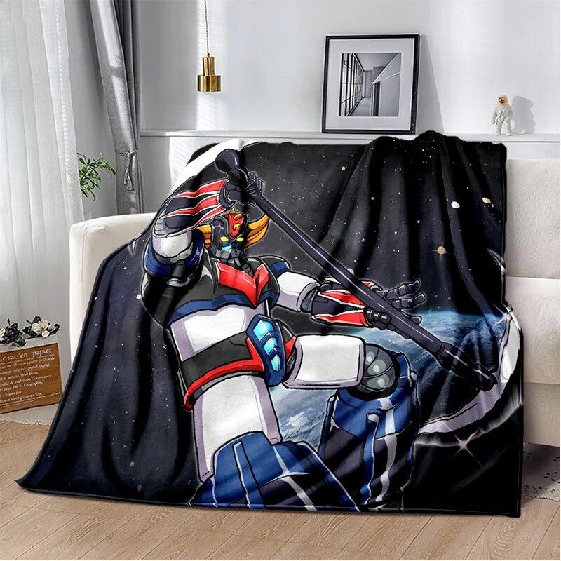 UFO Robot Grendizer Anime Cartoon Soft Plush Blanket,Flannel Blanket Throw Blanket for Living Room Bedroom Bed Sofa Picnic Kids