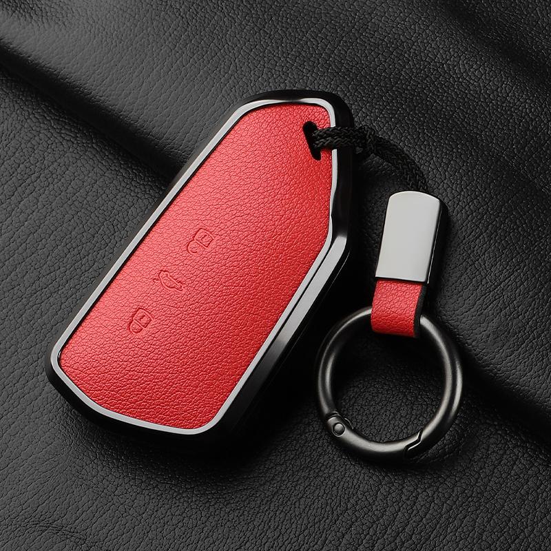 AAABP1 Goatskin Car Key Case Cover For Volkswagen Golf 8 MK8 ID.3 ID.4 Cupra Skoda Octavia A8 SEAT Leon MK4 2020 2021 Formentor Tarraco