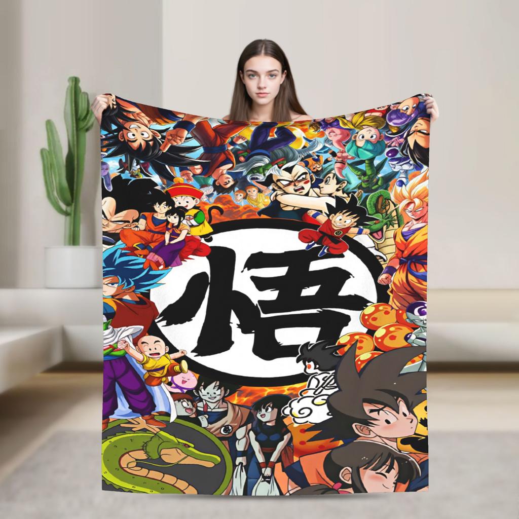 Плед Dragon Balls Сон Гоку Теплый Новинка Плюшевый Плед для Детей Взрослых На Улицу Фланелевая Постельная Покрывало Покрывало на Кровать
