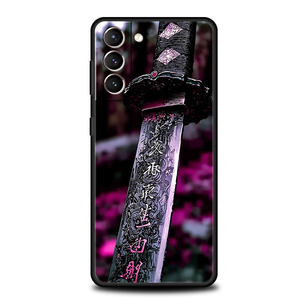 Phone Case Cover for Samsung Galaxy S25 Edge S24 S23 S22 S20 S21 FE Ultra S10 S10E Plus 5G Soft TPU The Sword Creative Pattern