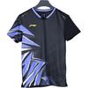 Li Ning Casual Comfortable Sports Training Competition Printed Short Sleeve Badminton Shirt Men Tops Black AAYU133-1