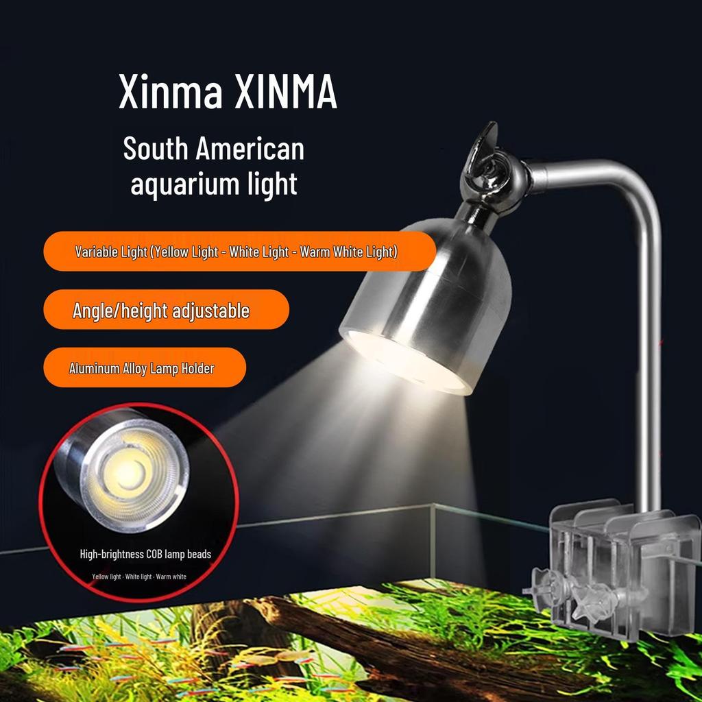 Xinma Waterproof LED Aquarium Spotlight - Adjustable COB Light for South American Tank and Aquatic Plants