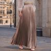 Women's  Casual Pleated Solid Color Half Skirt, Pleated A-line Skirt, Large Swing Floor-length Skirt