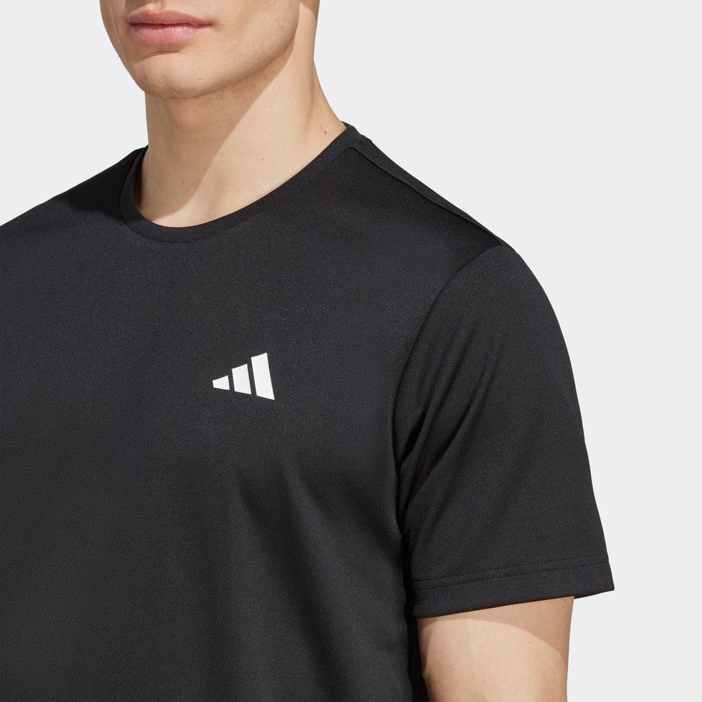 Adidas Tennis Fab Tee With Solid Color Logo Men Tops Black HR8727
