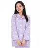 Hello Kitty рубашка пижама трикотажное одеяло длинный рукав длинные брюки верх и низ комплект комнатная одежда домашняя одежда [SAZAC] женская (Фиолетовый/М/SAN1854)