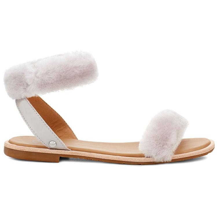 UGG Fluff Springs Спортивные Сандалии с Открытым Носком для Улицы Белые Женские 1101438-FEA