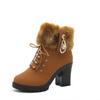 Snow Boots for Women 35-42 Autumn and Winter Collection Thick Heel Short Leg Women's Boots Side Zipper Fashion Boots High-heeled Pendant