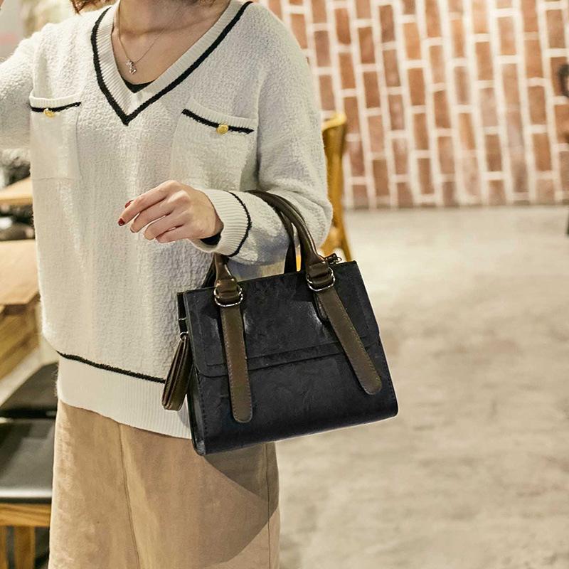 Элегантная качественная женская сумка Fashi Color Block 2026 Новейшая Crossbody Большой вместимости Винтажная Модная Элегантная Сумка на плечо