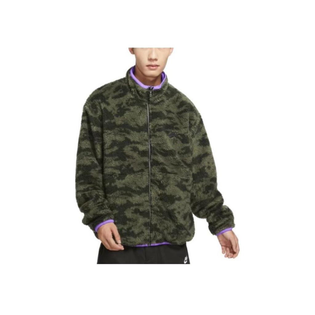 Nike Мужская флисовая куртка с воротником-стойкой, двусторонняя, с длинным рукавом, цвет виноградно-фиолетовый, черный DQ4885-542