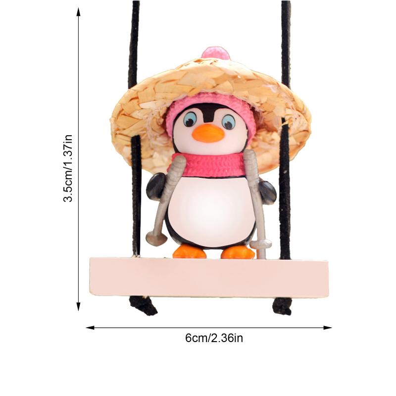 Автомобильный качающийся орнамент милый пингвин на качелях украшение для заднего зеркала автомобиля милый шарм автомобильный подвесной орнамент декор интерьера