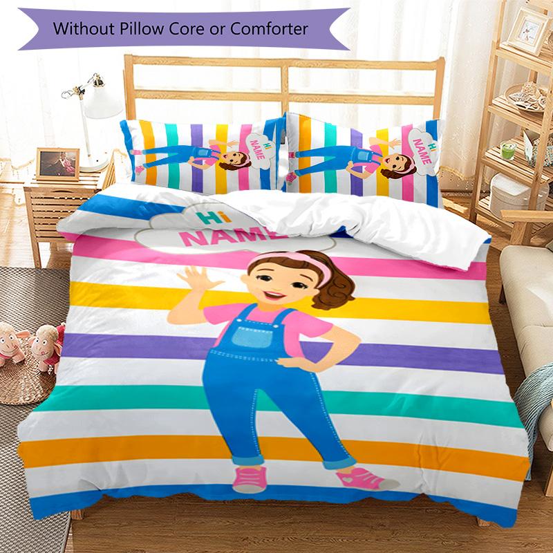 3pcs Ms Rachel2 Cover Set - Personalized Name, HD Printed Bedding with 1 Cover and 2 Pillowcases - Perfect for Home Decor, Easy Care