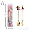 Cartoon Christmas Stainless Steel Cutlery Set: Colorful Spoon & Fork