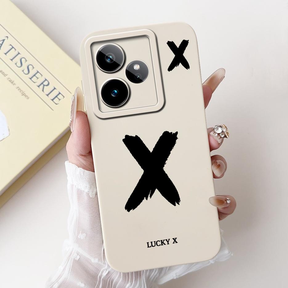 Чехол для Realme GT7 5G RMX5061 Милый Чехол с Счастливыми Буквами Мягкий ТПУ Матовый Чехол для Телефона Для Realme GT 7 Pro GT7 T 7T GT7T Fundas Coque