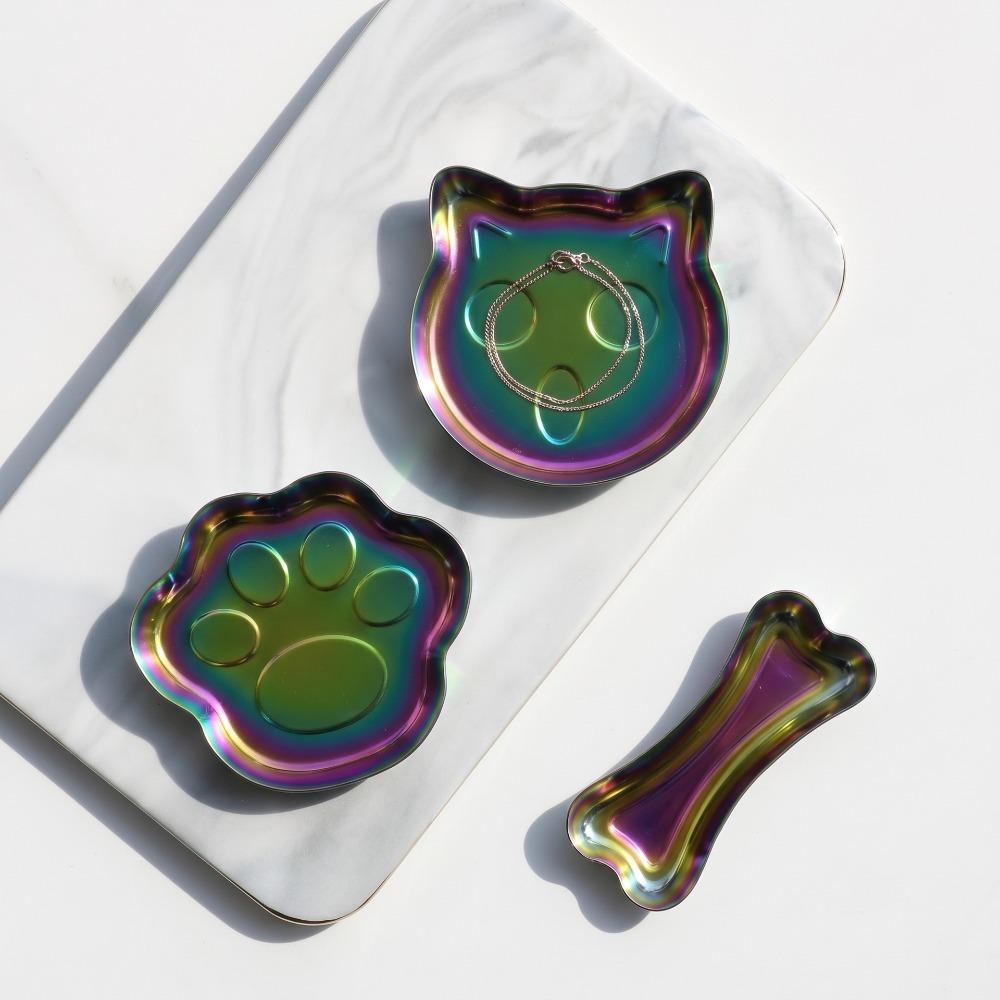 3pcs Earphone Key Organizer Kitten Jewelry Tray Jewelry Storage Plate for Rings and Earrings