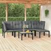 VidaXL Garden Lounge Set 6 Pcs, Patio Furniture Set, Outdoor Furniture, Patio Chair, Modern, Black and Grey 3187750