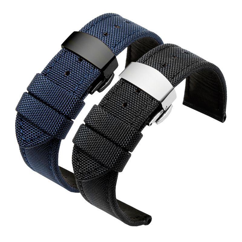 18 мм 20 мм 22 мм Универсальный ремешок из нейлона и холста, водонепроницаемый ремешок для смарт-часов Casio Longines Citizen Tissot Seiko 19 мм 21 мм 23 мм 24 мм