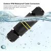 2Pcs Outdoor IP68 Waterproof 3 Pin Junction Box Electrical Cable Wire Connector Accessory