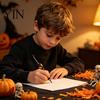 Festive Gel Ink Pen Rhinestone Beadable Pen, Glitter Plastic Beaded Halloween Pumpkin Ghost Skull Funny for DIY Craft Making, School Office