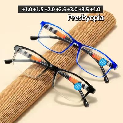 Новые модные очки для чтения с защитой от синего света на пружинных ножках для мужчин и женщин, очки для дальнозоркости с высокой четкостью, плюс диоптрия +2,5
